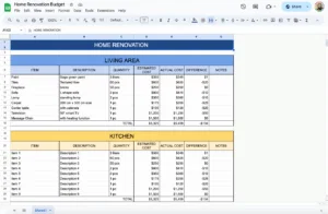 How to Make a Renovation Budget Template in Google Sheets