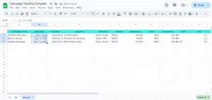 campaign tracking google sheets template