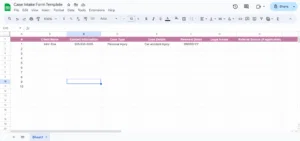 case intake form google sheets template