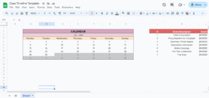 case timeline google sheets template