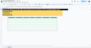 free accounts payable tracker template for google sheet