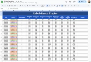 free airbnb calculator template for google sheets