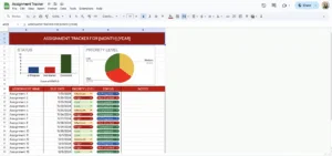 free assignment tracker template for google sheets