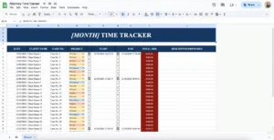 free attorney time tracker template for google sheets