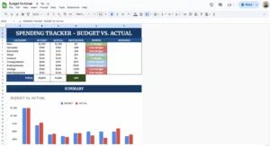 free budget vs actual template for google sheets