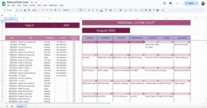 free chore tracker template for google sheets
