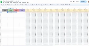 free class attendence google sheets