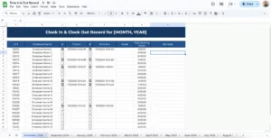 free clock in and clock out template for google sheets