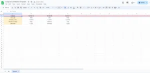 free comparison matrix template google sheets
