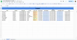 free contact management template for google sheets
