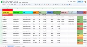 free crm template for google sheets