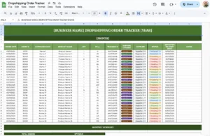 free dropshipping order tracker template for google sheets