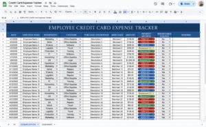 free employee credit card expense tracker template for google sheets