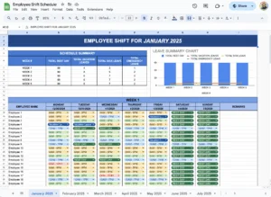 free employee shift schedule tracker for google sheets