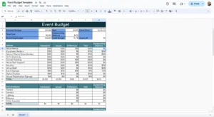 free event budget template for google sheets