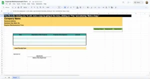 free expense reimbursement template for google sheet