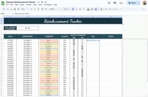 free expense reimbursement template for google sheets