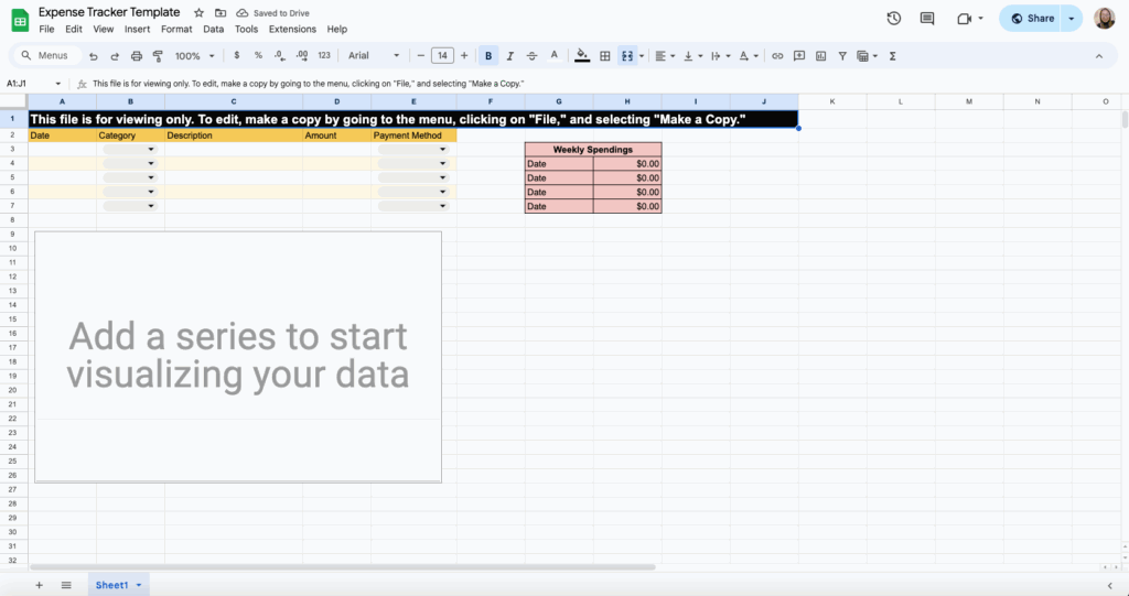free expense tracker template for google sheet