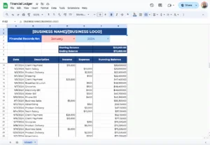 free financial ledger template for google sheets