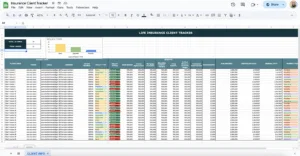 free insurance broker client tracker for google sheets