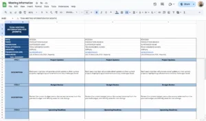 free meeting agenda template for google sheets