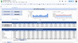 free monthly net worth tracker template for google sheets