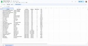 free pantry inventory template for google sheet