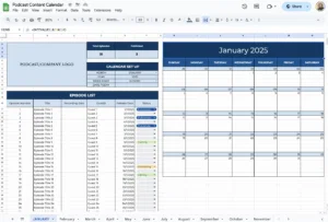 free podcast content calendar template for google sheets
