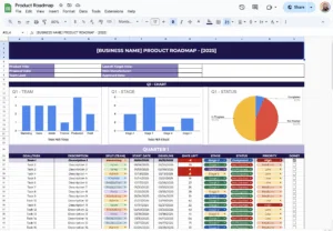 free product roadmap template for google sheets