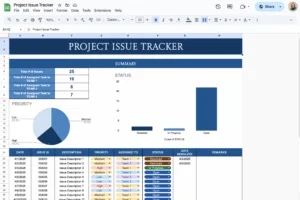 free project issue tracker template for google sheets