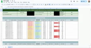free rent ledger template for google sheets