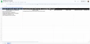 free seo research template for google sheet