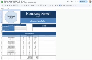 free service quote template for google sheets