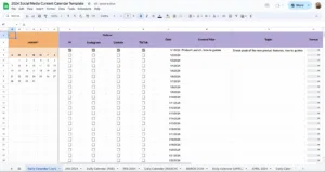 free social media content calendar templates for google sheets