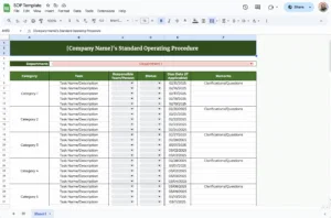 free sop standard operating procedure template for google sheets