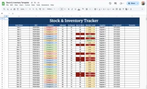 free stock inventory template for google sheets