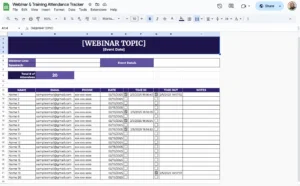 free webinar training attendance log template for google sheets