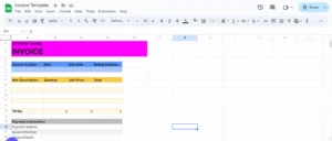 invoice google sheets template