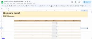 quality control checklist google template
