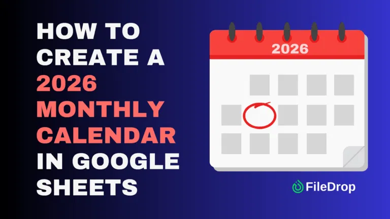 How to Create a 2026 Monthly Calendar in Google Sheets (Step-by-Step Guide) image 1