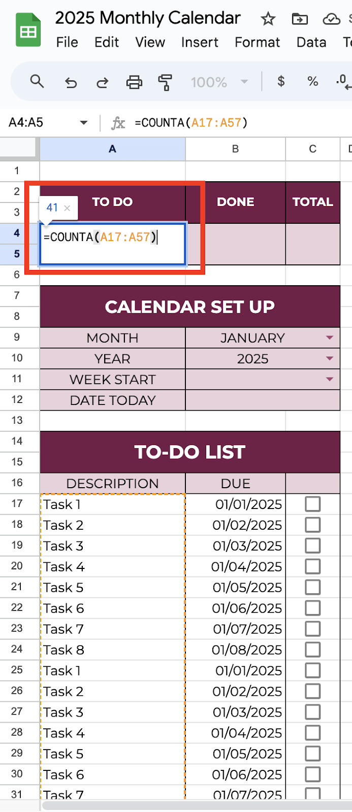 How to Create a 2026 Monthly Calendar in Google Sheets (Step-by-Step Guide) image 10
